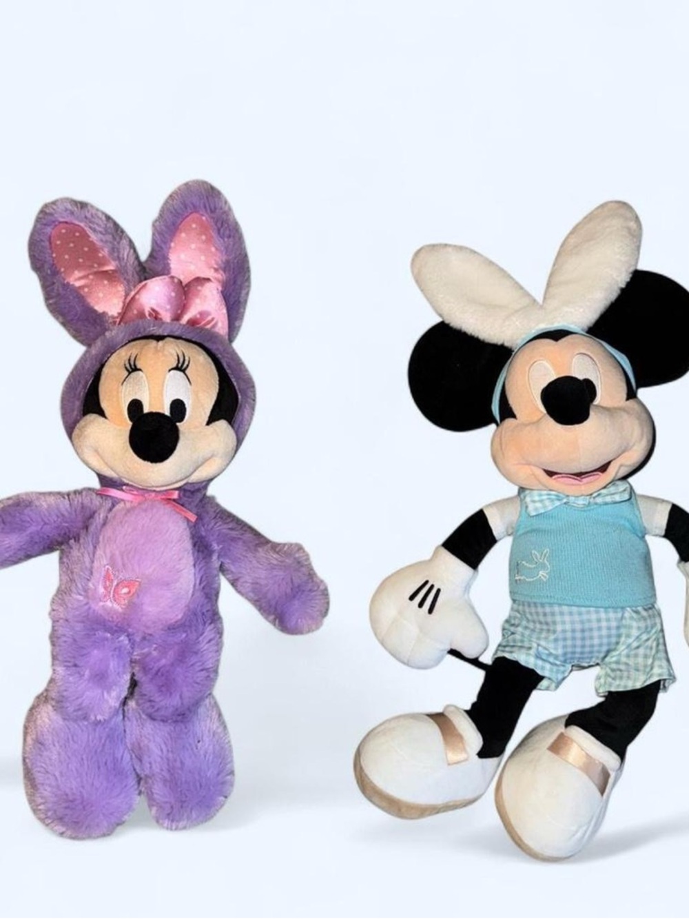 Disney Parks Minnie & Mickey Easter Plush Set Spring Bunny Outfit - Picture 2 of 5